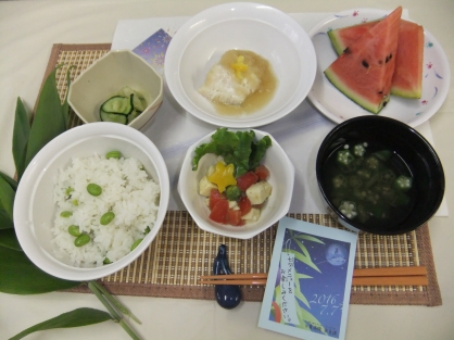 栄養課　七夕・海の日・土用の丑　季節のメニューを提供いたしました